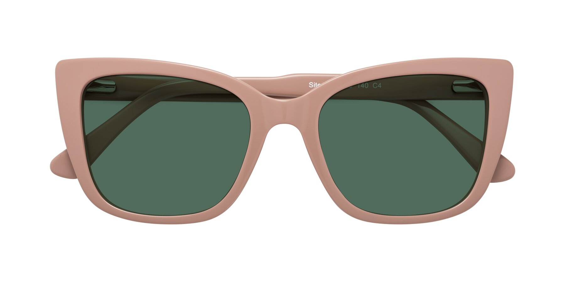 Folded Front of Sites in Dusty Mauve with Green Polarized Lenses