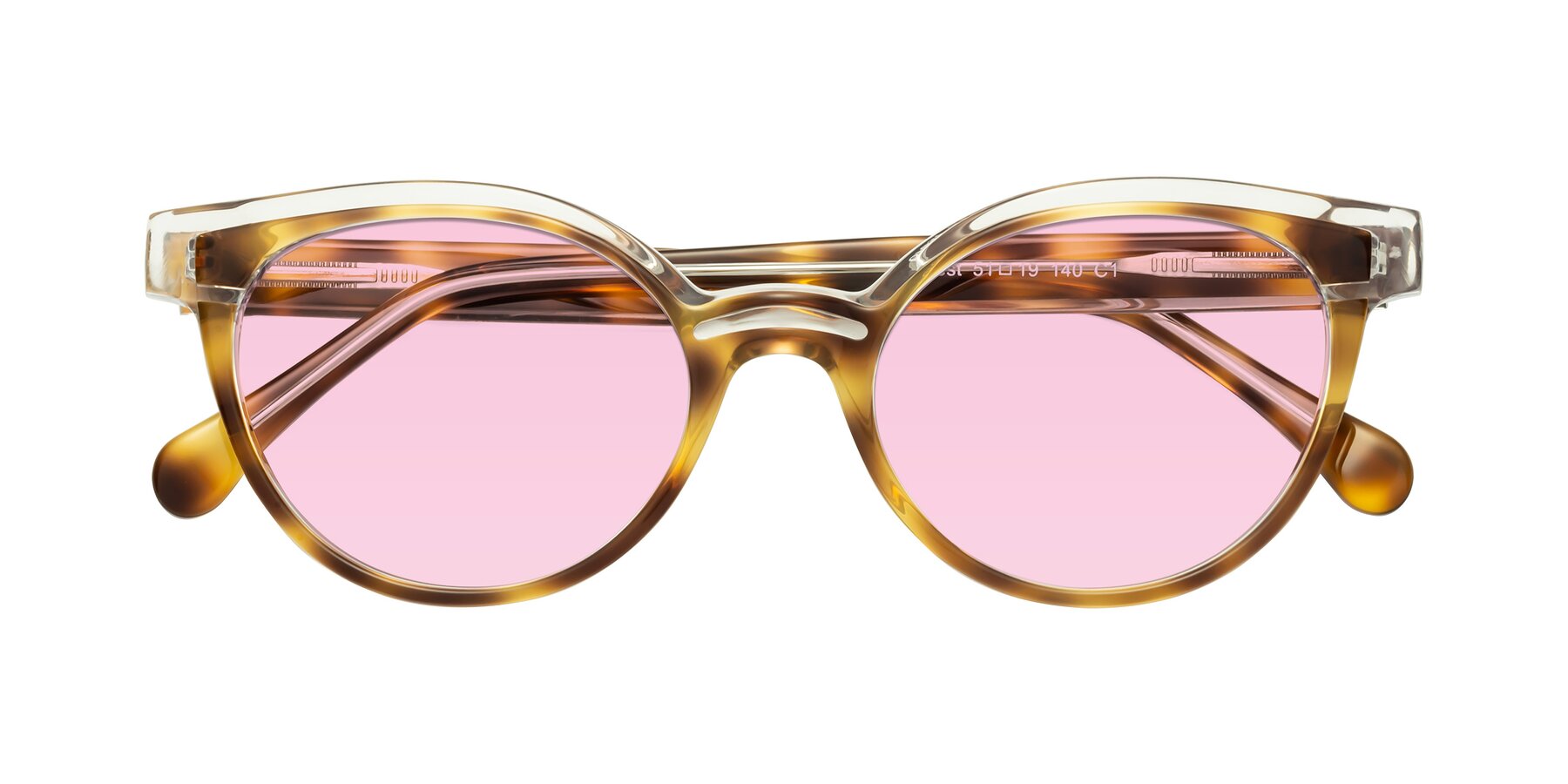 Folded Front of Forest in Brown Tortoise with Light Pink Tinted Lenses