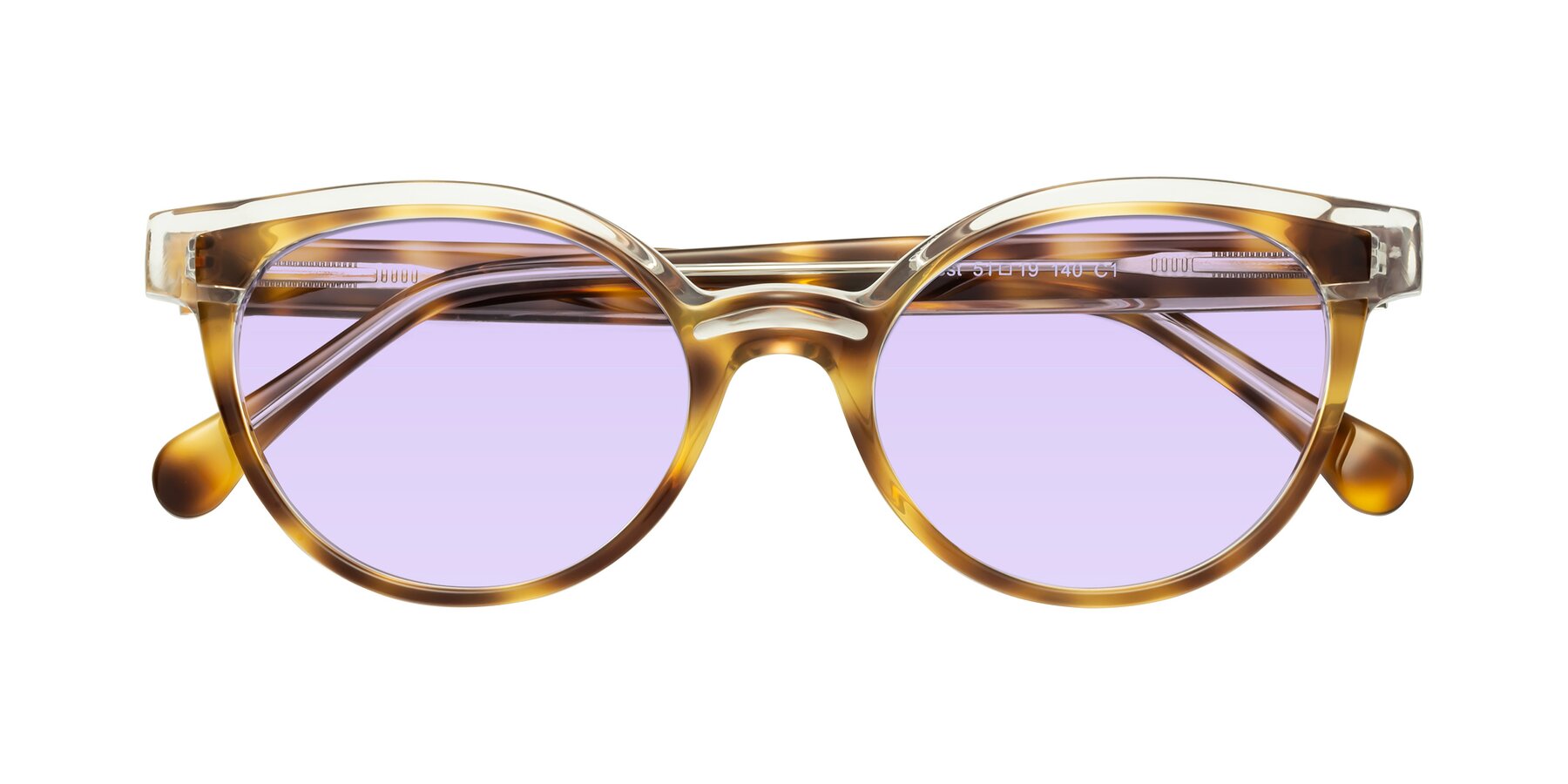 Folded Front of Forest in Brown Tortoise with Light Purple Tinted Lenses