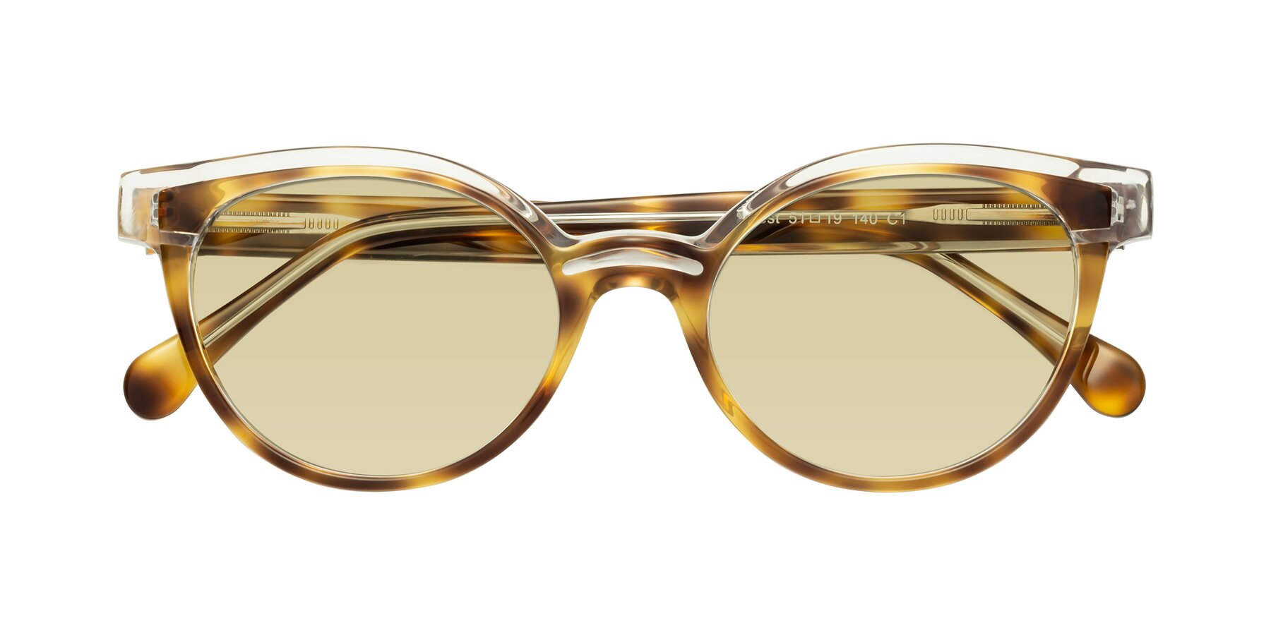 Folded Front of Forest in Brown Tortoise with Light Champagne Tinted Lenses