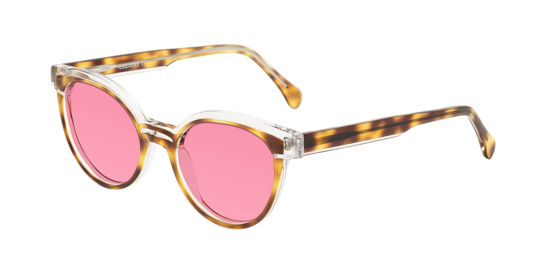 Angle of Forest in Brown Tortoise with Pink Tinted Lenses