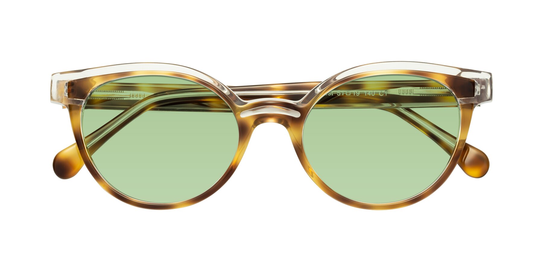 Folded Front of Forest in Brown Tortoise with Medium Green Tinted Lenses