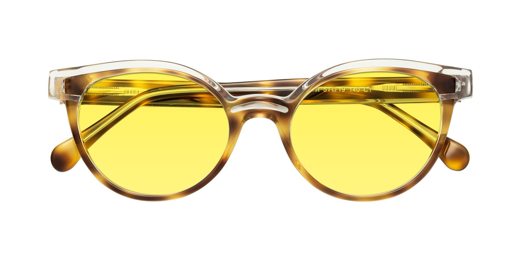 Folded Front of Forest in Brown Tortoise with Medium Yellow Tinted Lenses