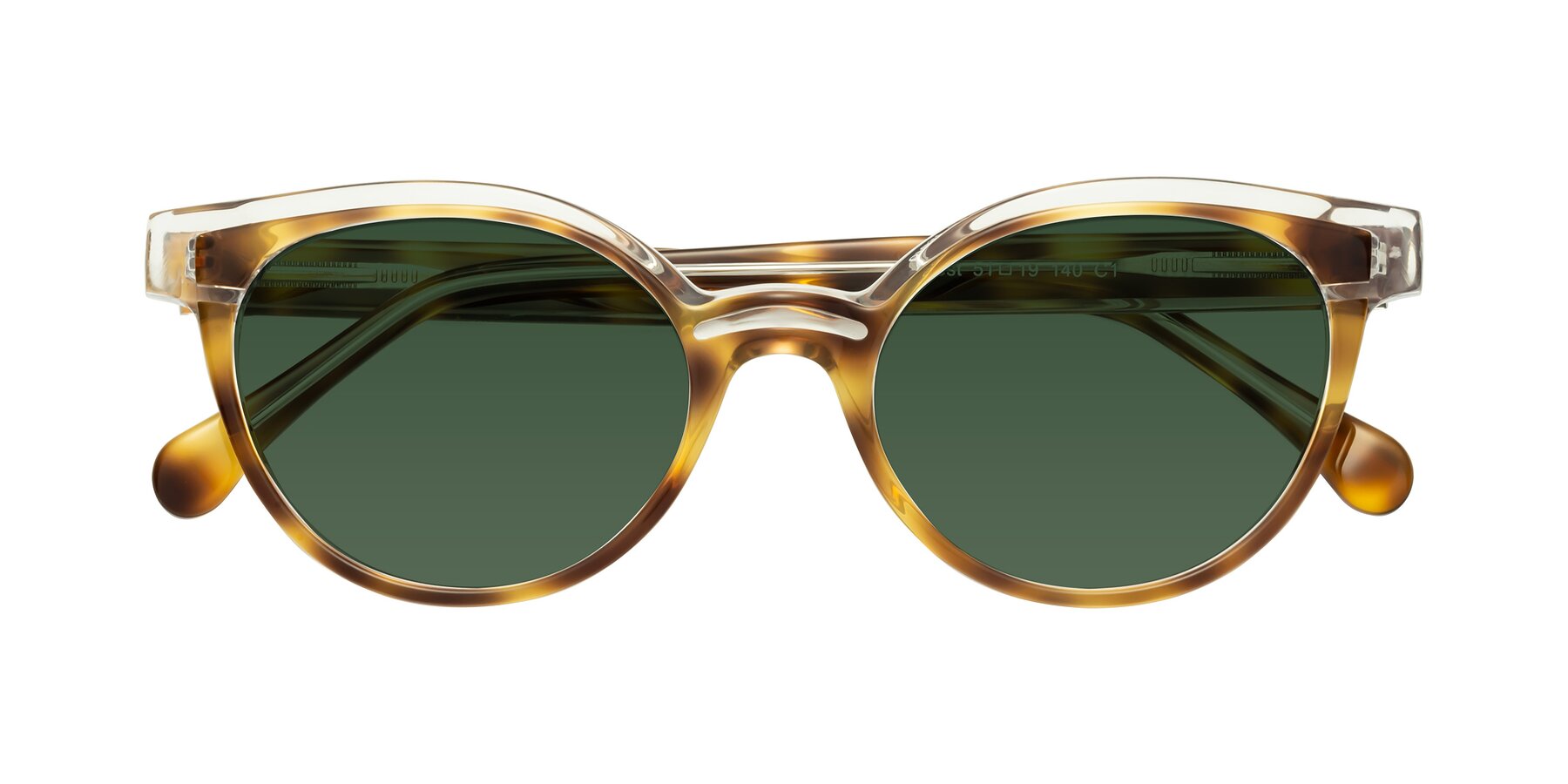 Folded Front of Forest in Brown Tortoise with Green Tinted Lenses