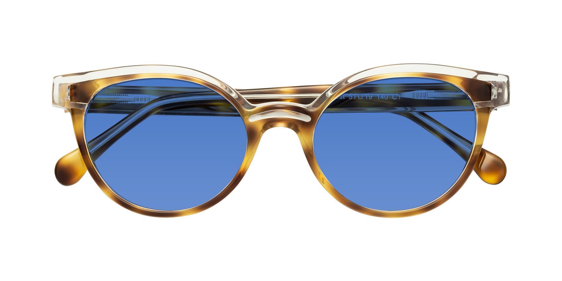 Folded Front of Forest in Brown Tortoise with Blue Tinted Lenses