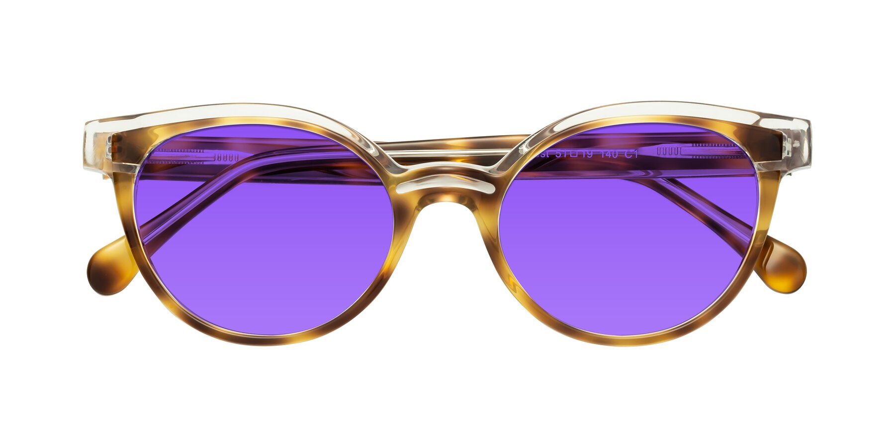 Folded Front of Forest in Brown Tortoise with Purple Tinted Lenses
