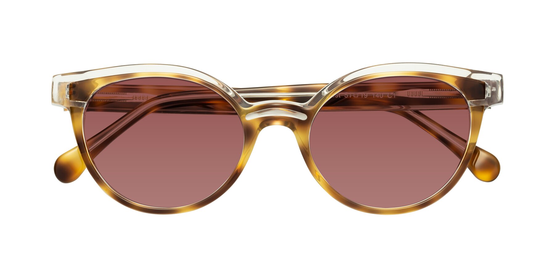 Folded Front of Forest in Brown Tortoise with Garnet Tinted Lenses