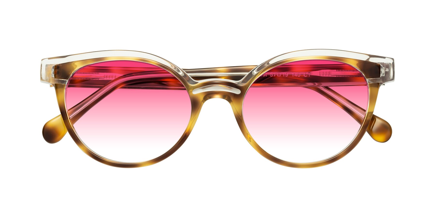 Folded Front of Forest in Brown Tortoise with Pink Gradient Lenses