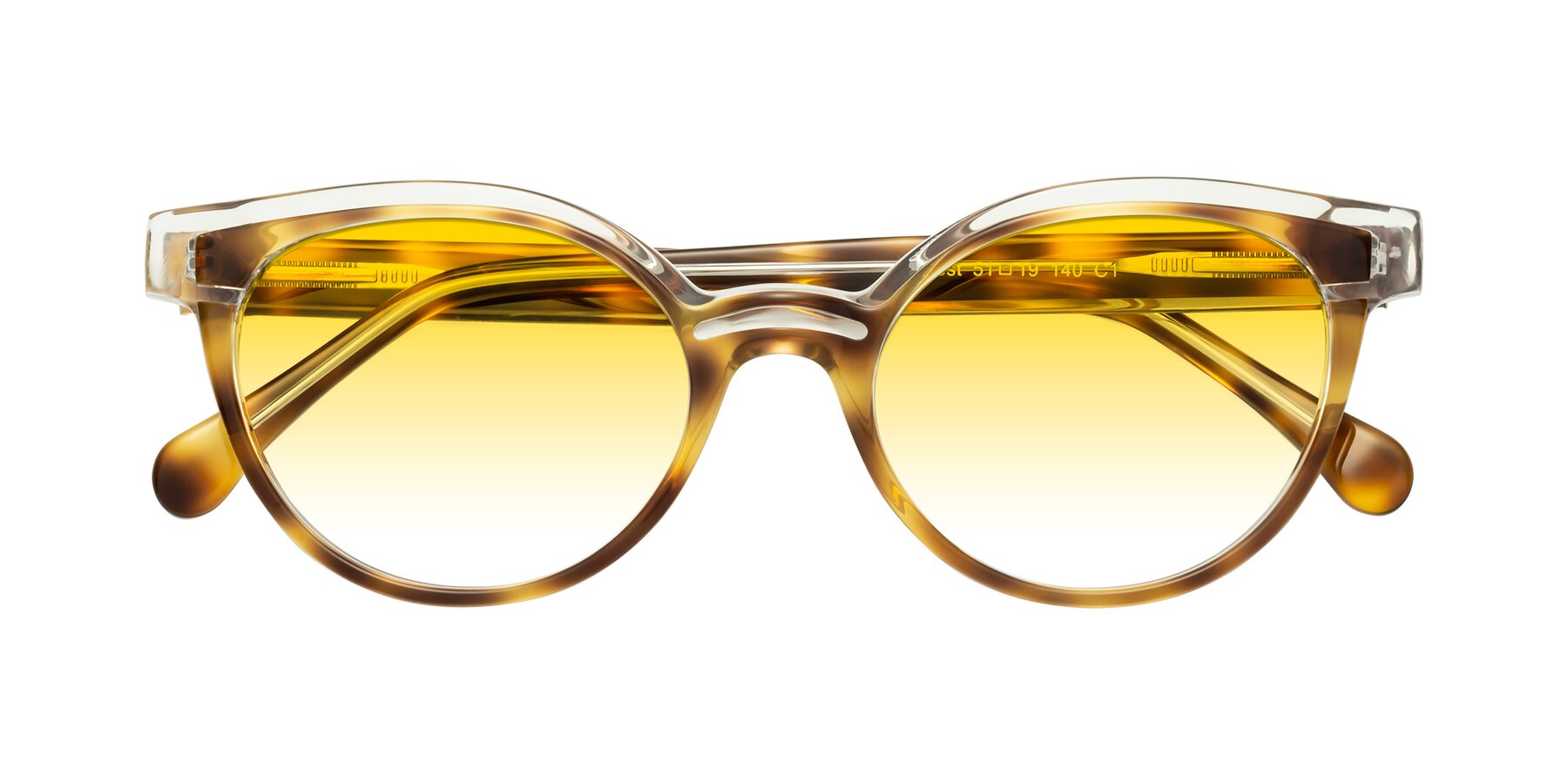 Folded Front of Forest in Brown Tortoise with Yellow Gradient Lenses