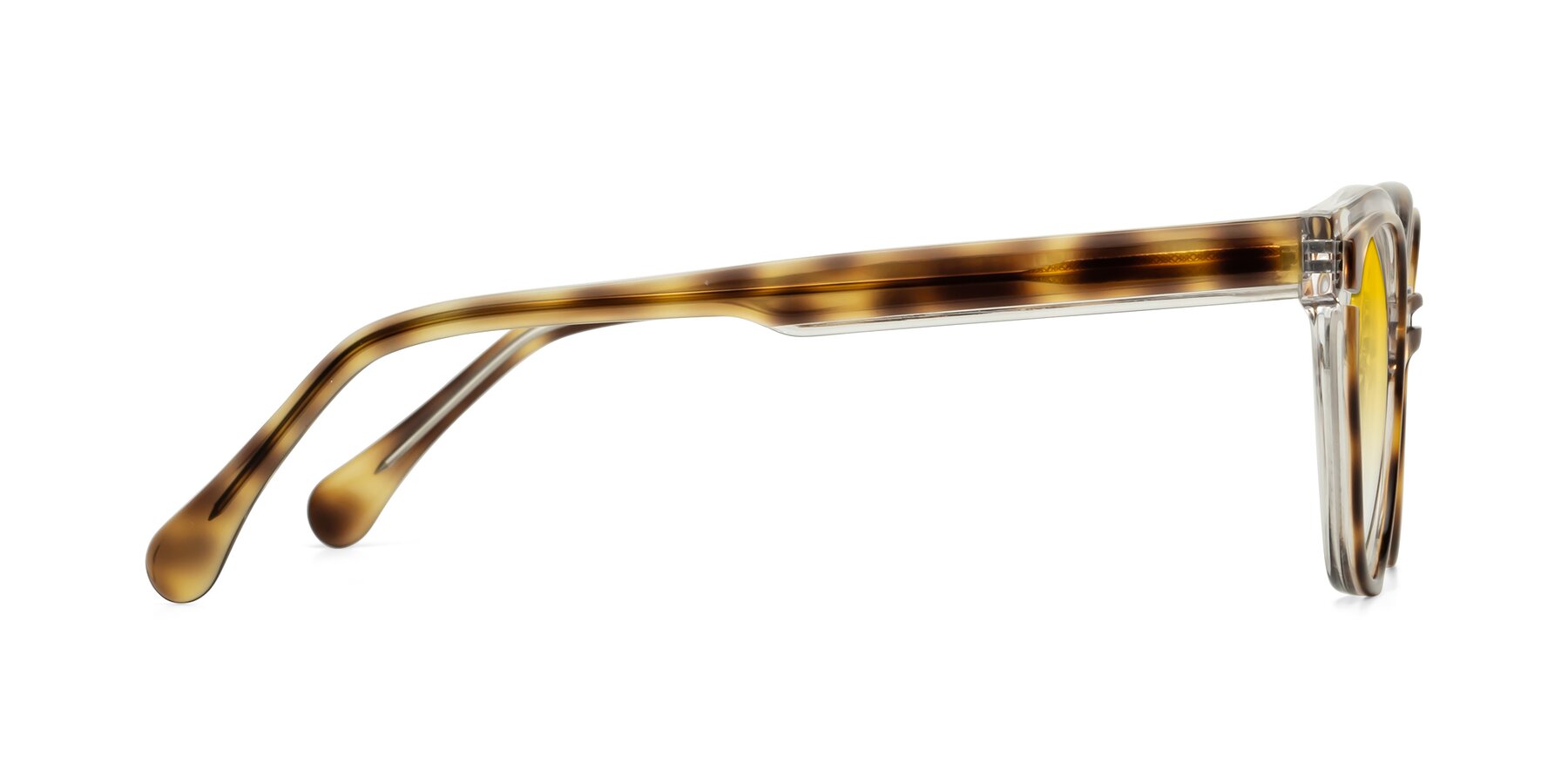 Side of Forest in Brown Tortoise with Yellow Gradient Lenses