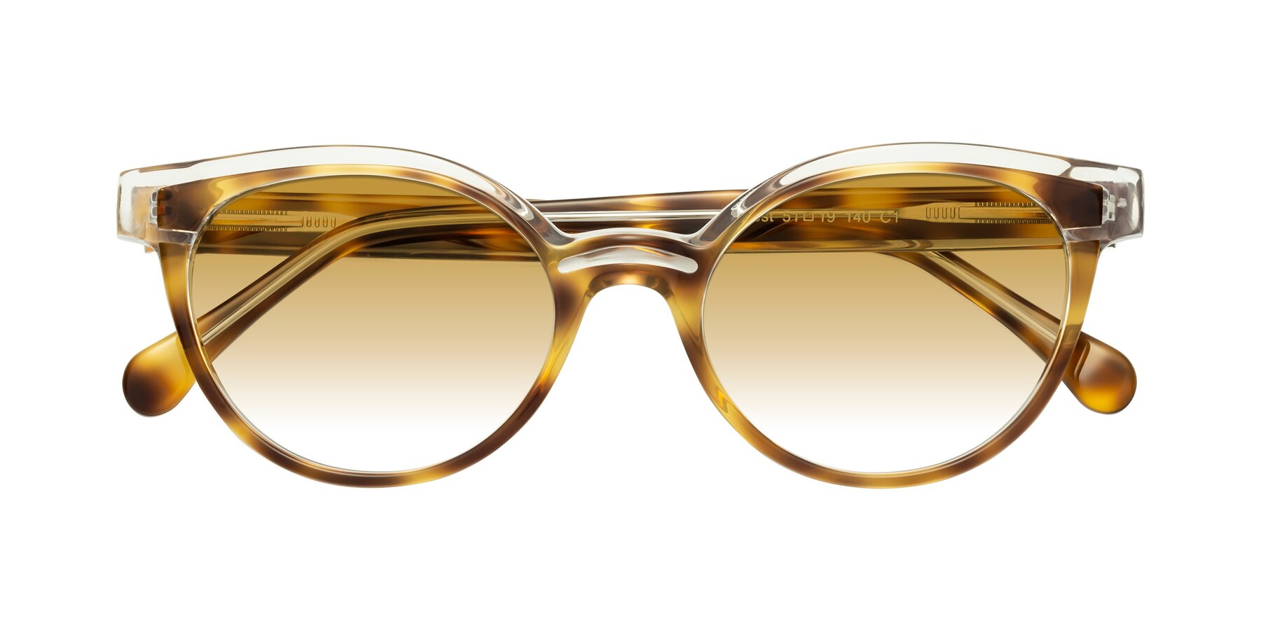 Folded Front of Forest in Brown Tortoise with Champagne Gradient Lenses