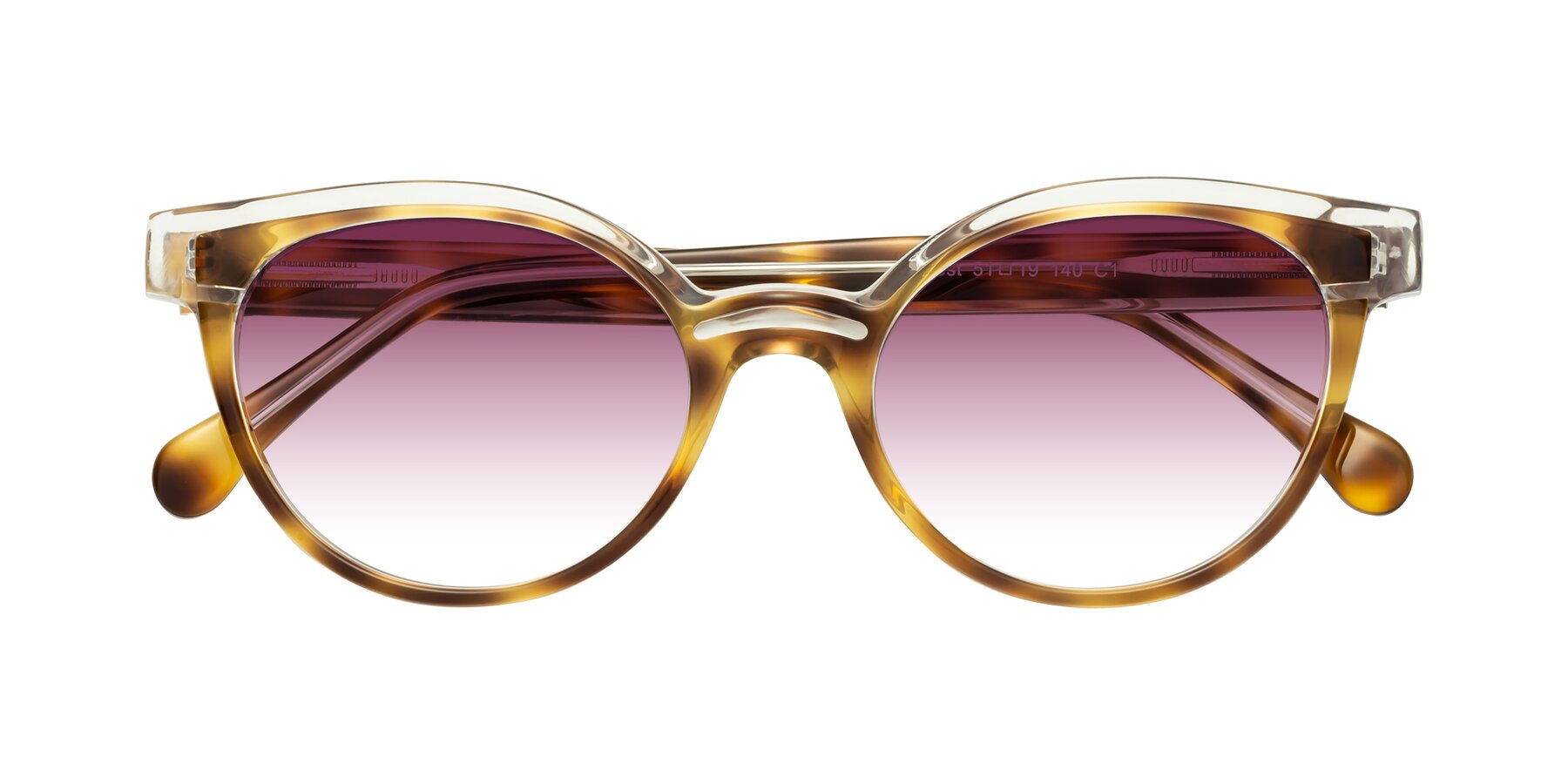 Folded Front of Forest in Brown Tortoise with Wine Gradient Lenses