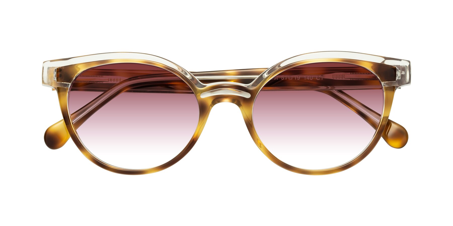 Folded Front of Forest in Brown Tortoise with Garnet Gradient Lenses