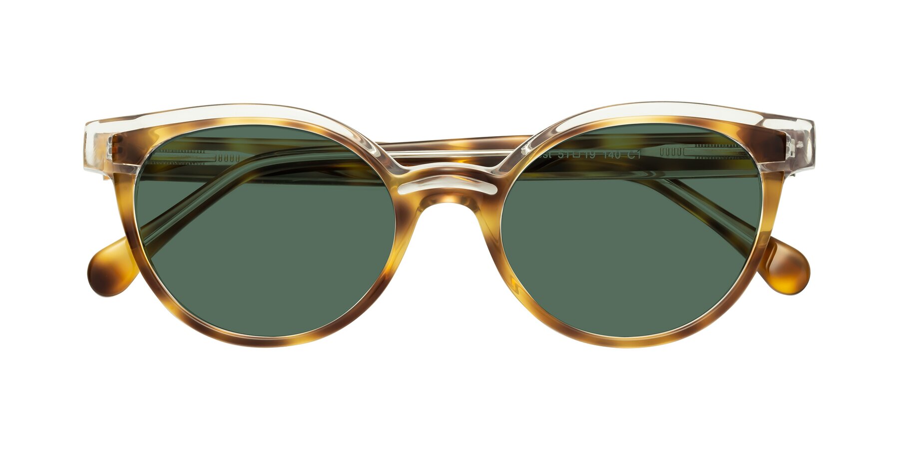 Folded Front of Forest in Brown Tortoise with Green Polarized Lenses