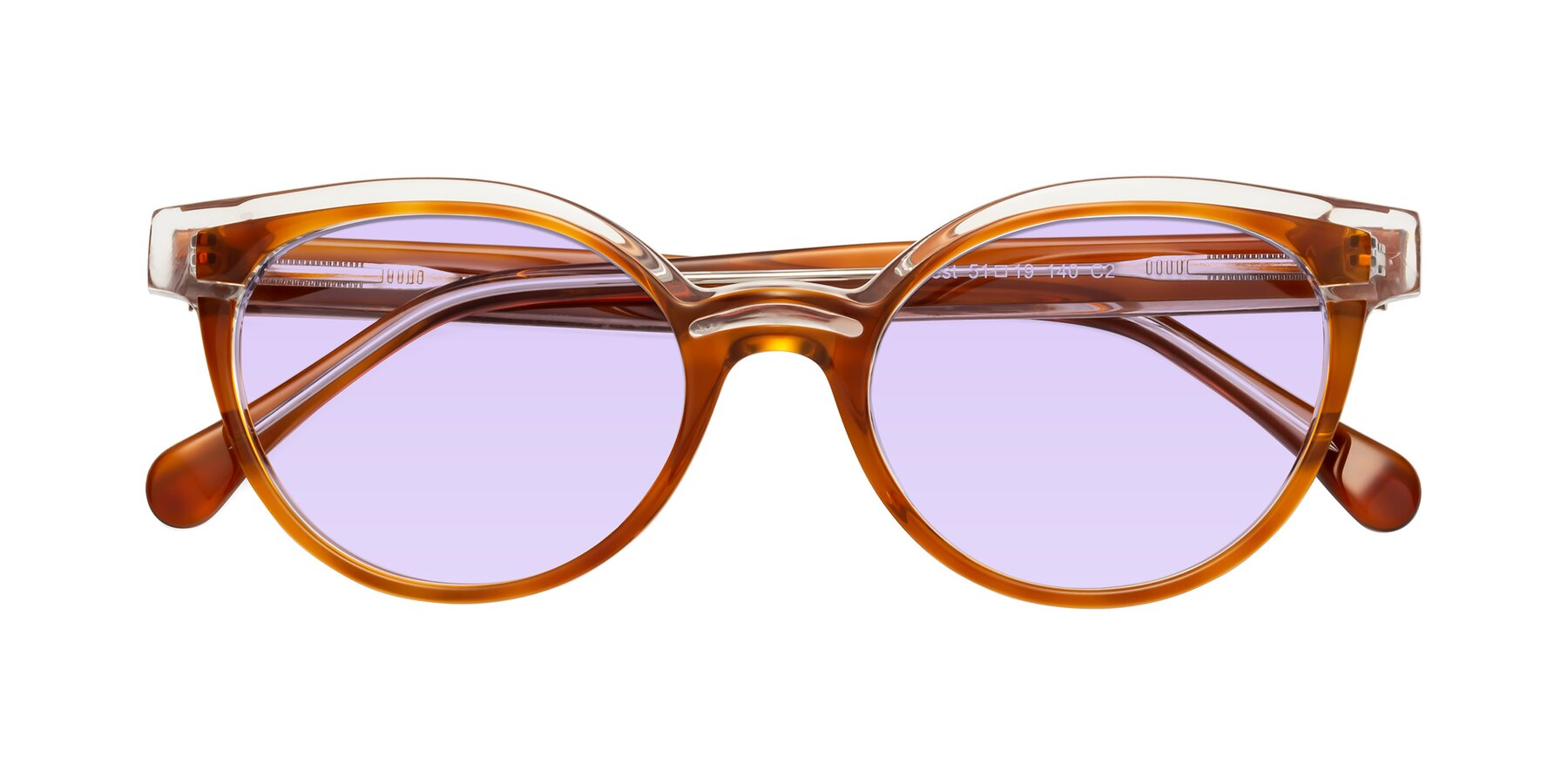 Folded Front of Forest in Amber with Light Purple Tinted Lenses