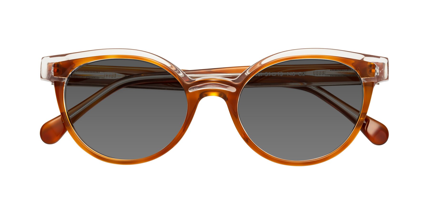 Folded Front of Forest in Amber with Medium Gray Tinted Lenses