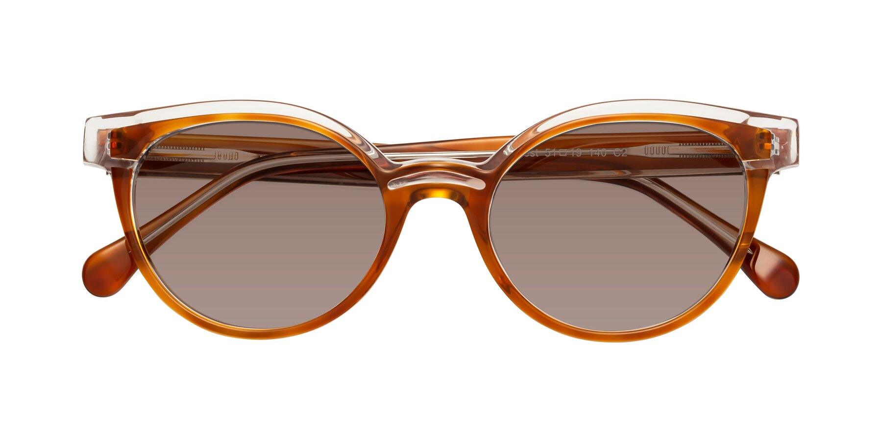 Folded Front of Forest in Amber with Medium Brown Tinted Lenses