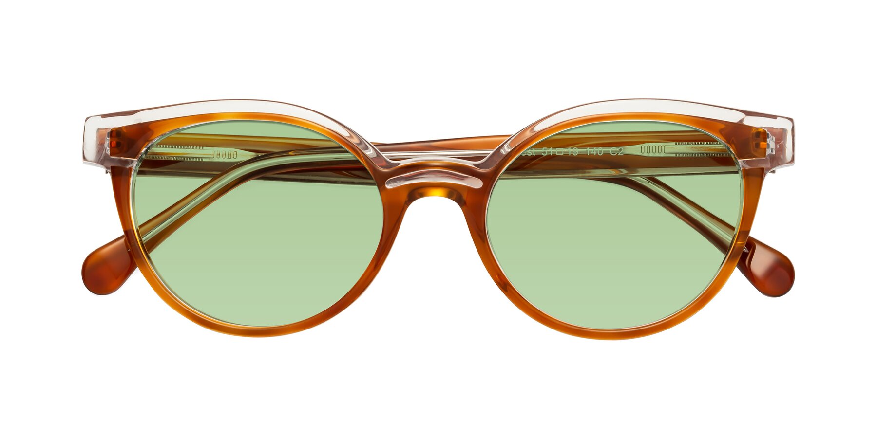 Folded Front of Forest in Amber with Medium Green Tinted Lenses
