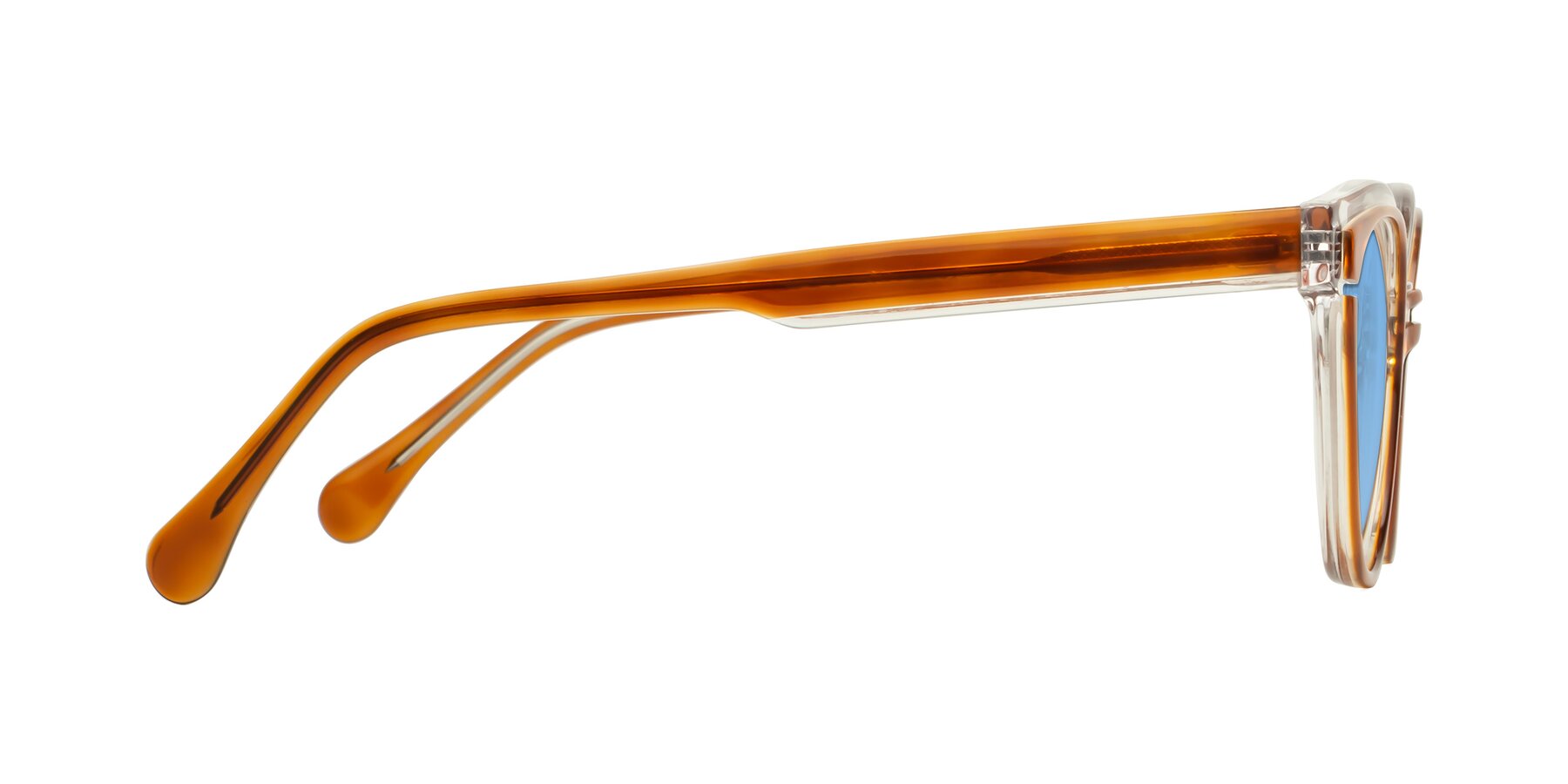 Side of Forest in Amber with Medium Blue Tinted Lenses