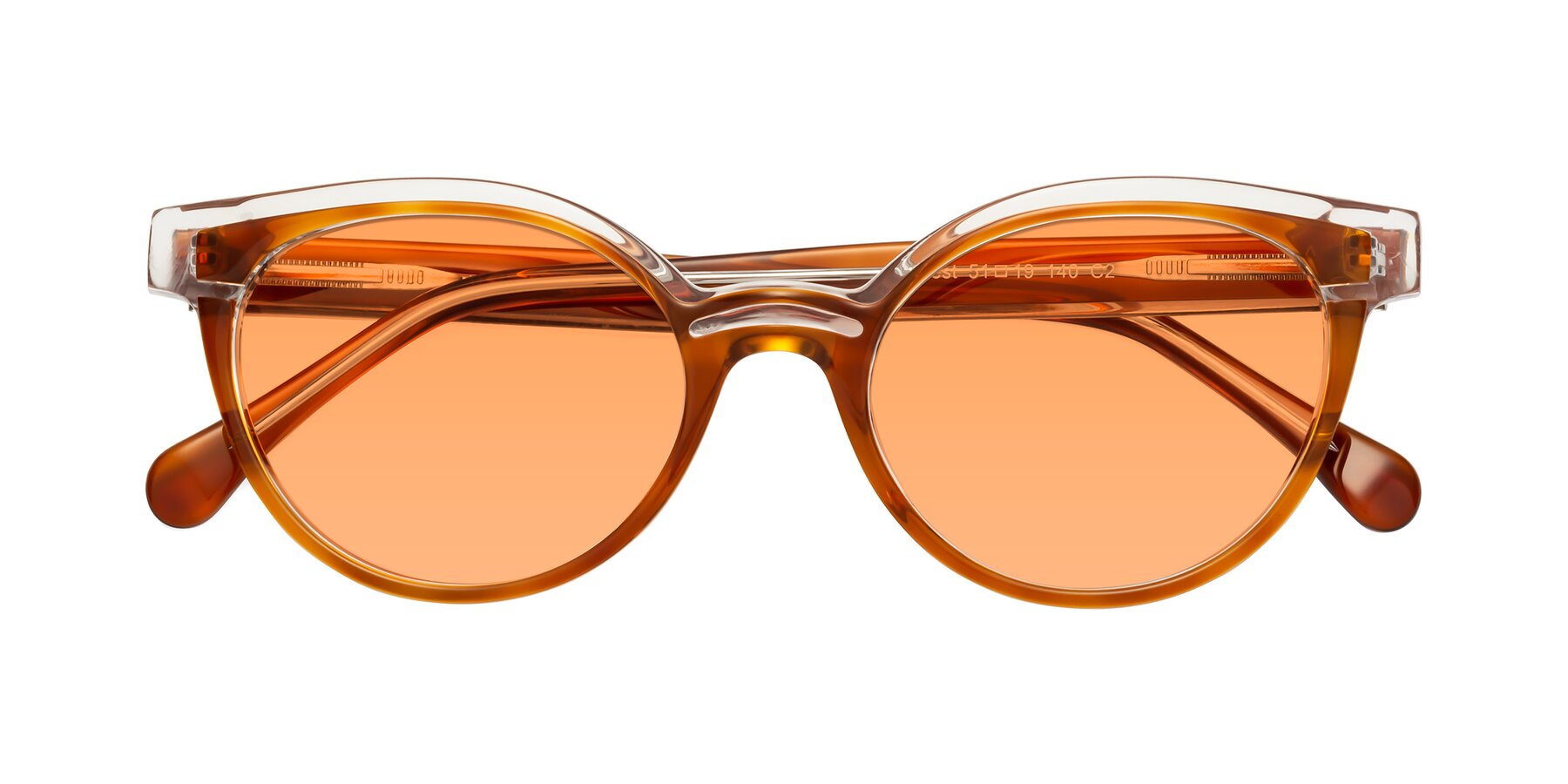 Folded Front of Forest in Amber with Medium Orange Tinted Lenses