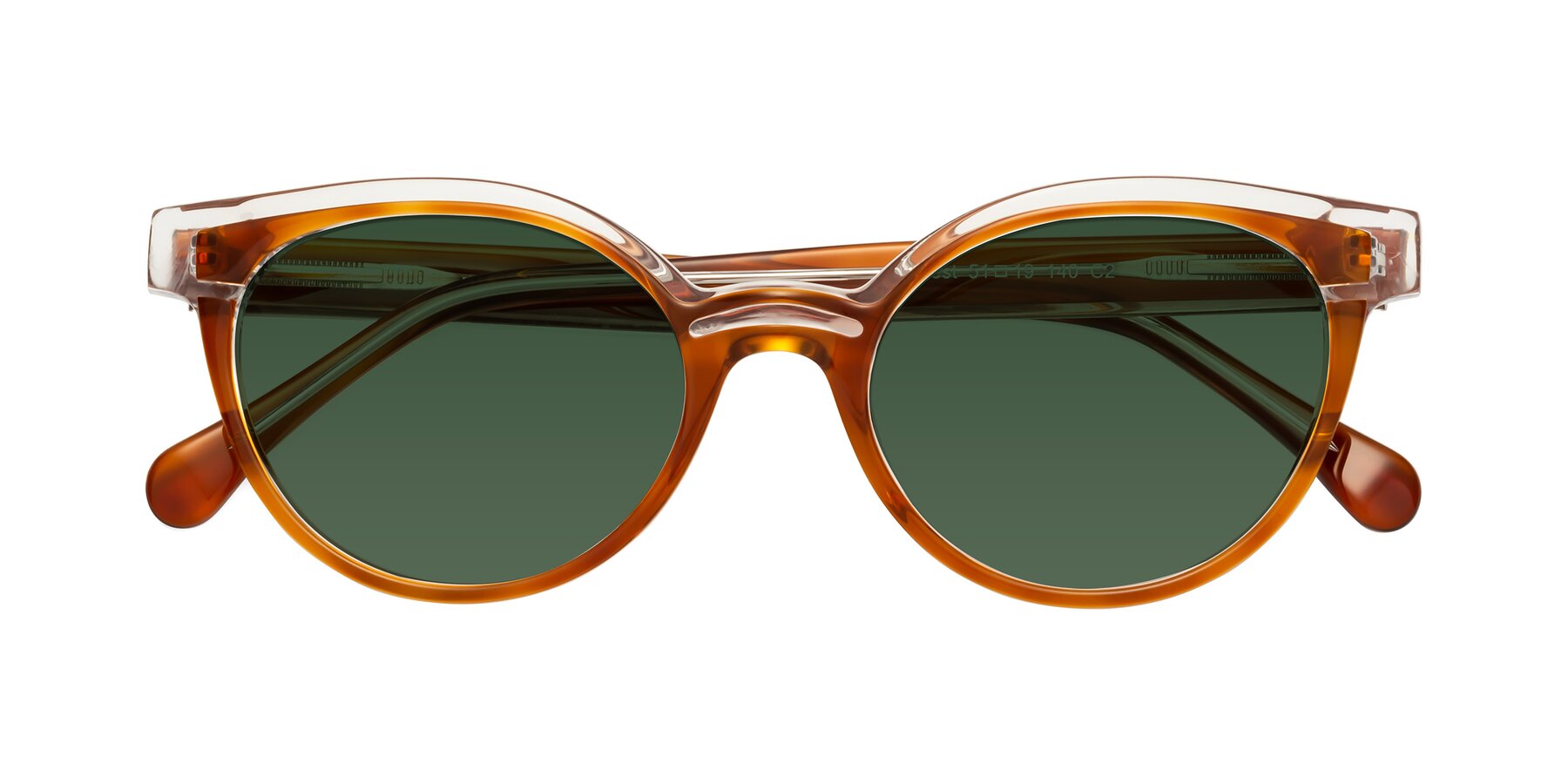 Folded Front of Forest in Amber with Green Tinted Lenses