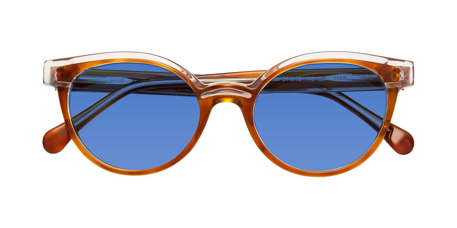 Folded Front of Forest in Amber with Blue Tinted Lenses