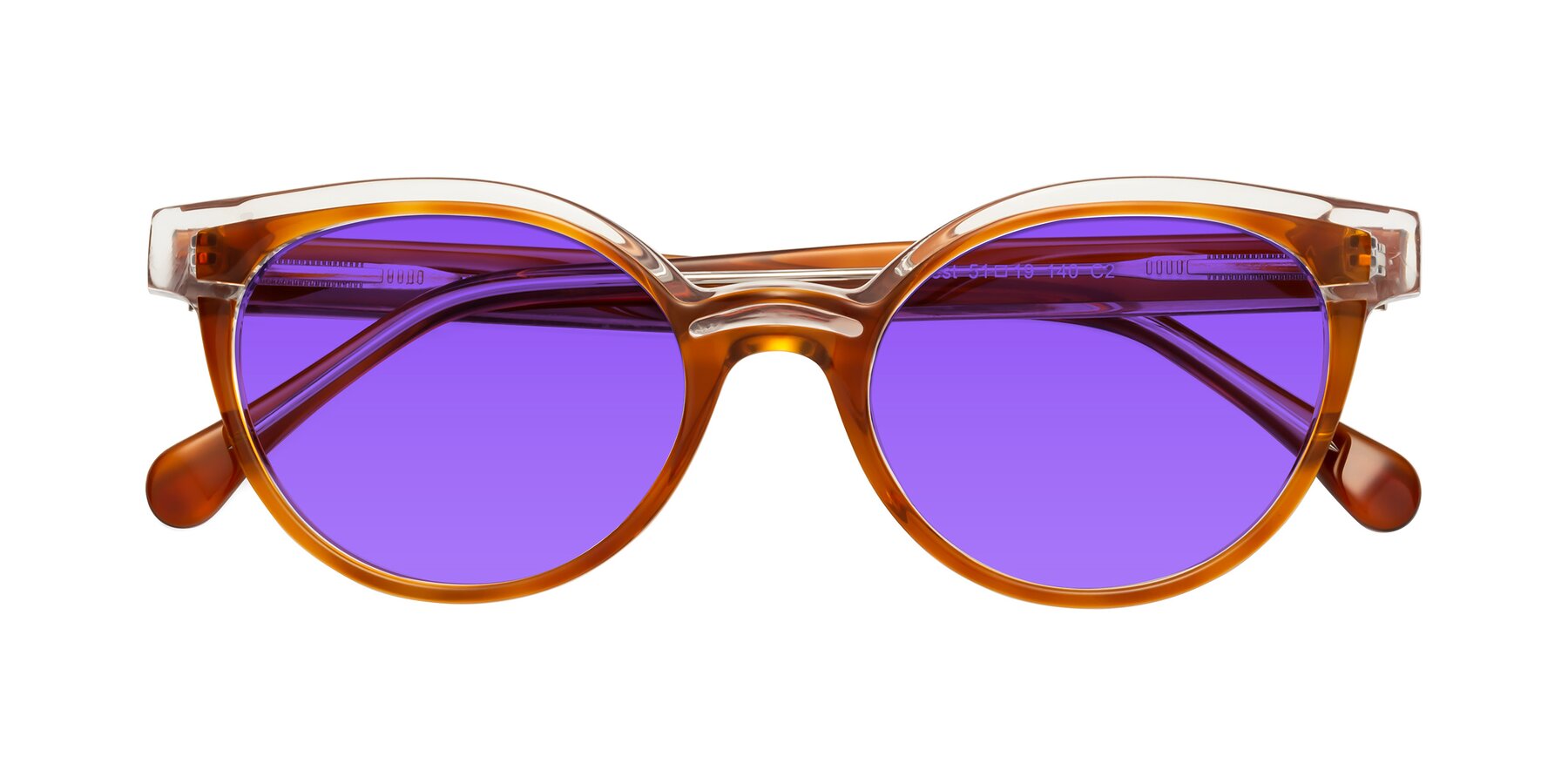 Folded Front of Forest in Amber with Purple Tinted Lenses