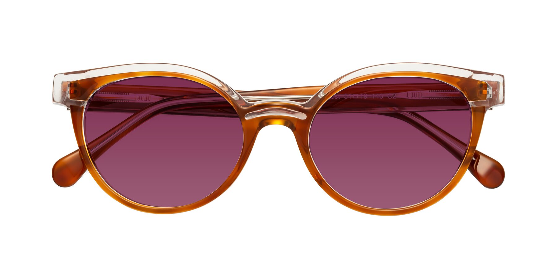 Folded Front of Forest in Amber with Wine Tinted Lenses