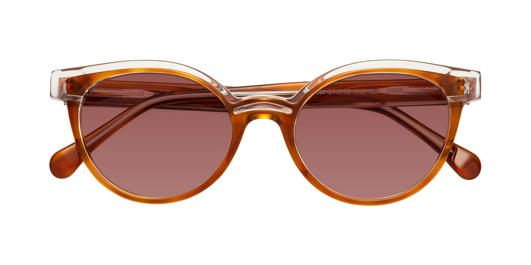 Folded Front of Forest in Amber with Garnet Tinted Lenses