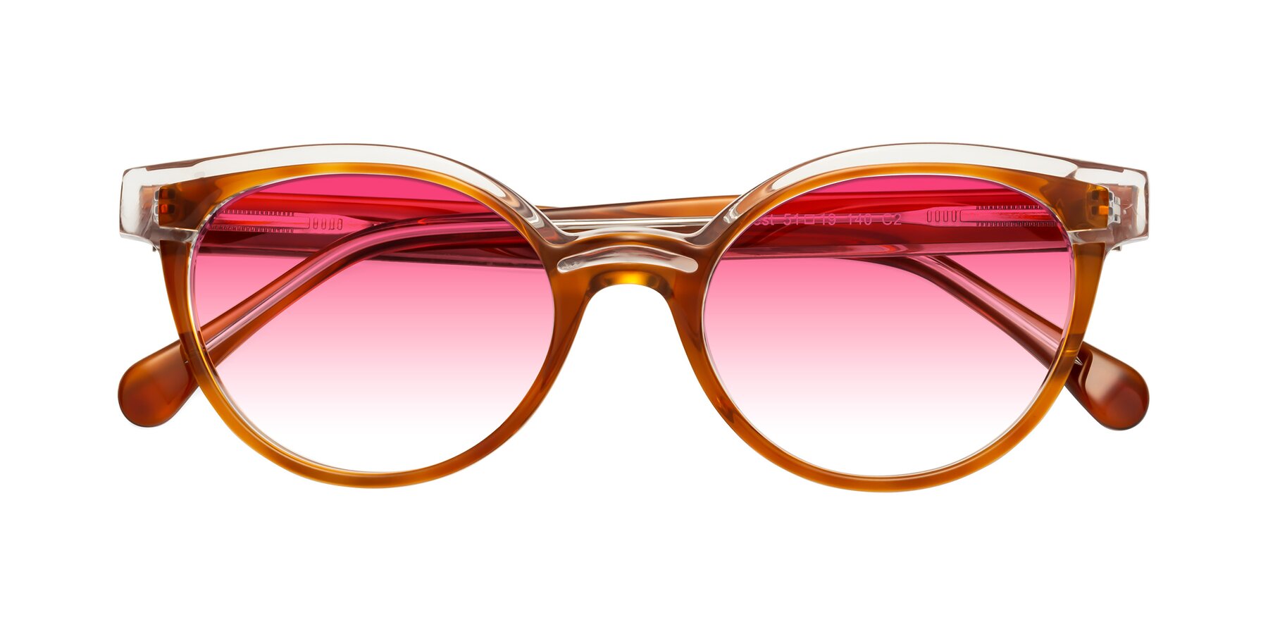 Folded Front of Forest in Amber with Pink Gradient Lenses