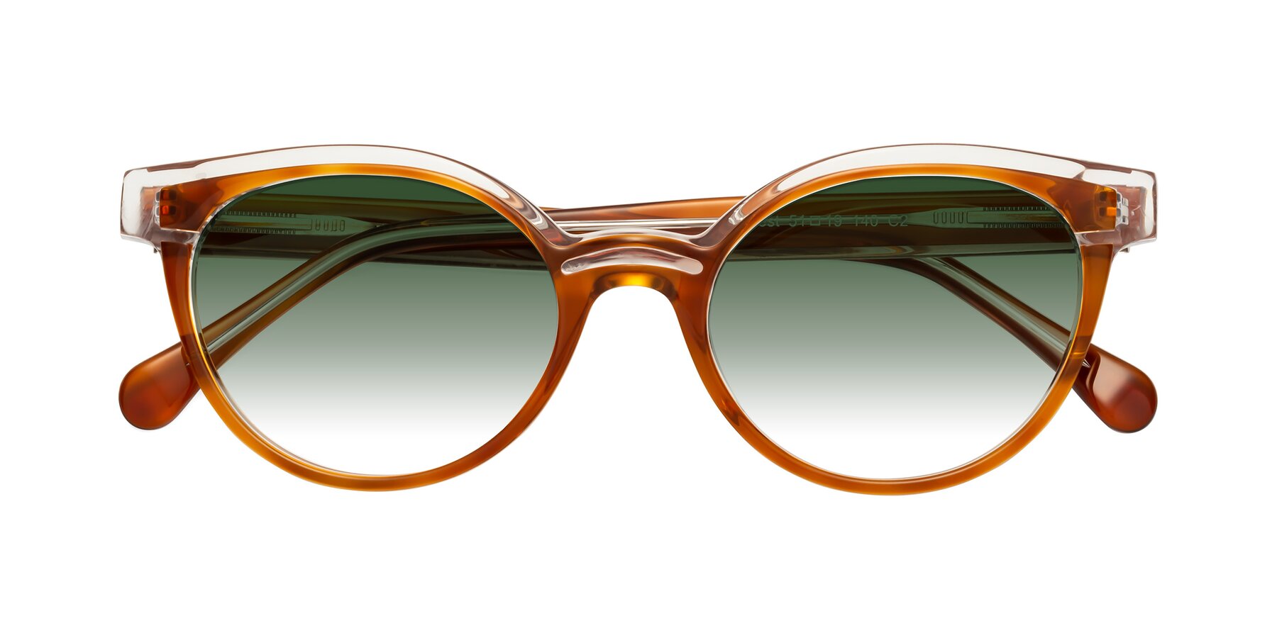 Folded Front of Forest in Amber with Green Gradient Lenses