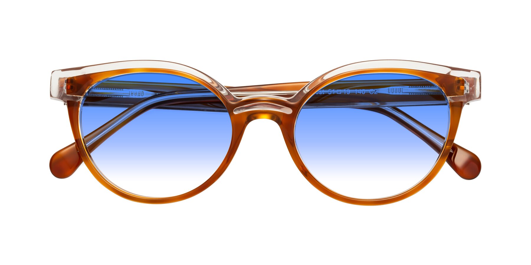 Folded Front of Forest in Amber with Blue Gradient Lenses