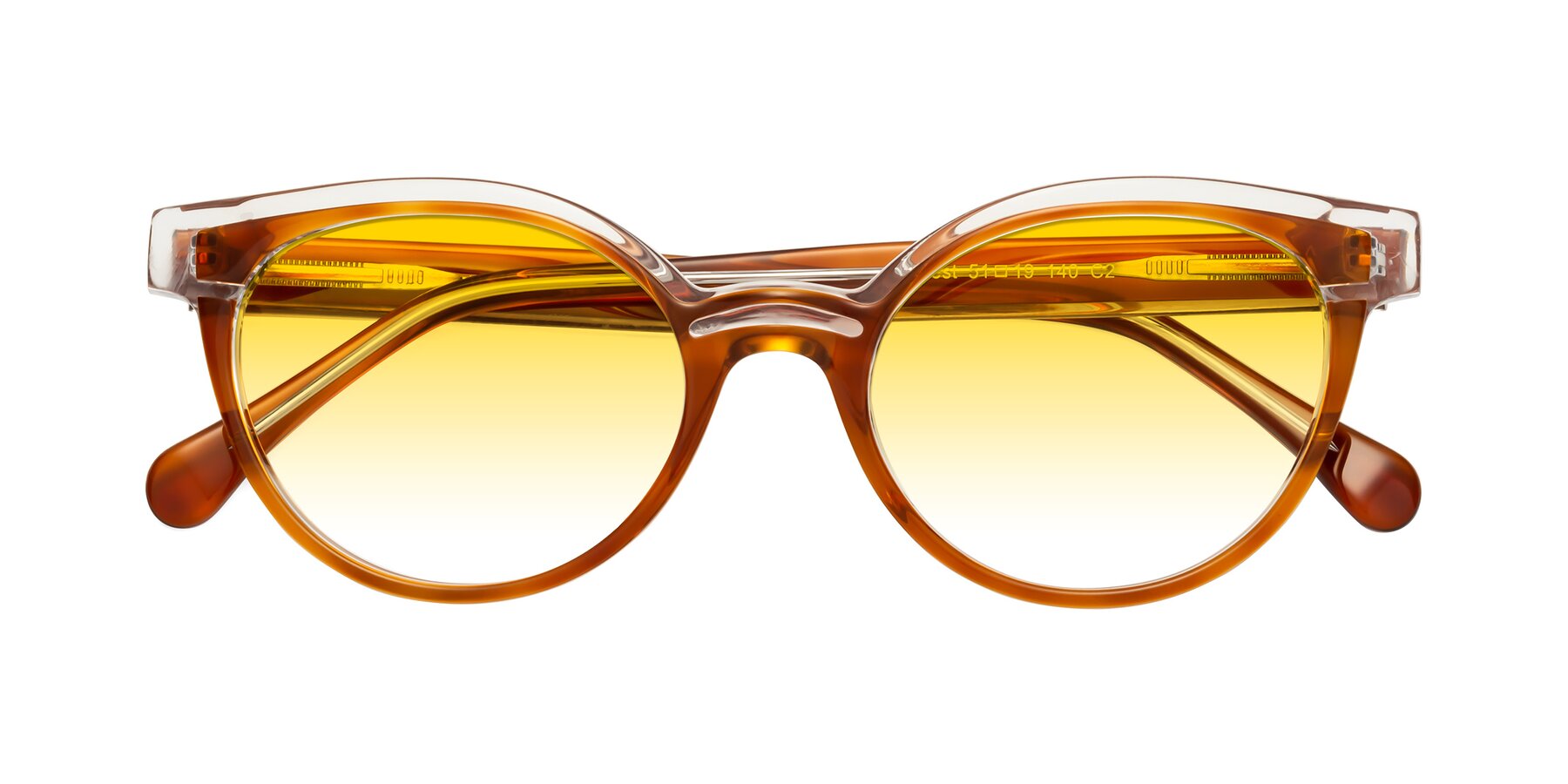 Folded Front of Forest in Amber with Yellow Gradient Lenses