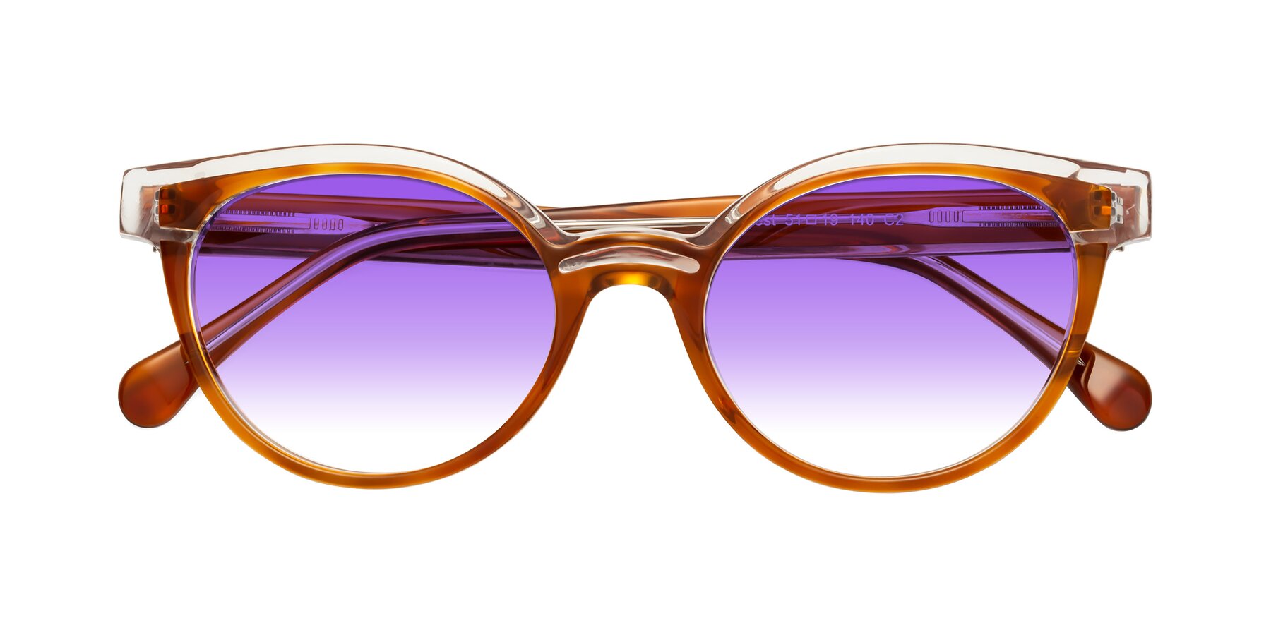 Folded Front of Forest in Amber with Purple Gradient Lenses