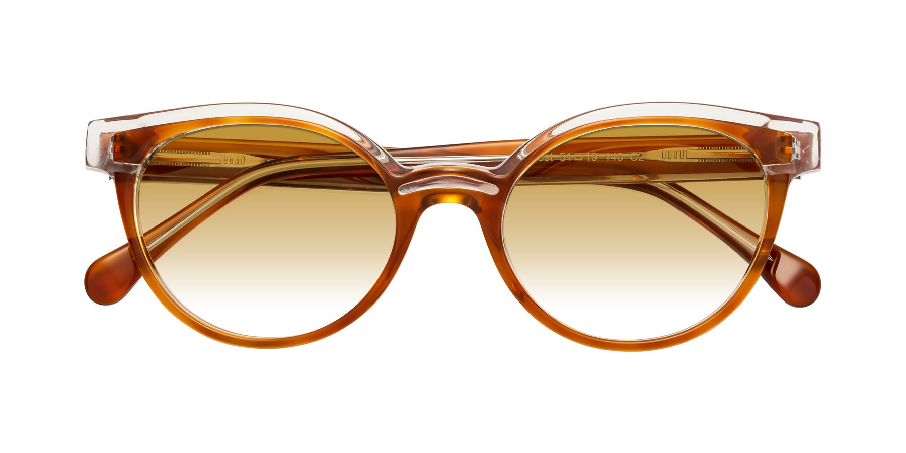 Folded Front of Forest in Amber with Champagne Gradient Lenses