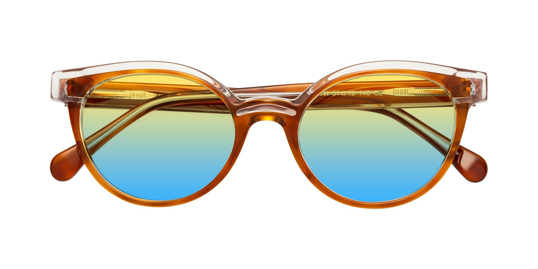 Folded Front of Forest in Amber with Yellow / Blue Gradient Lenses
