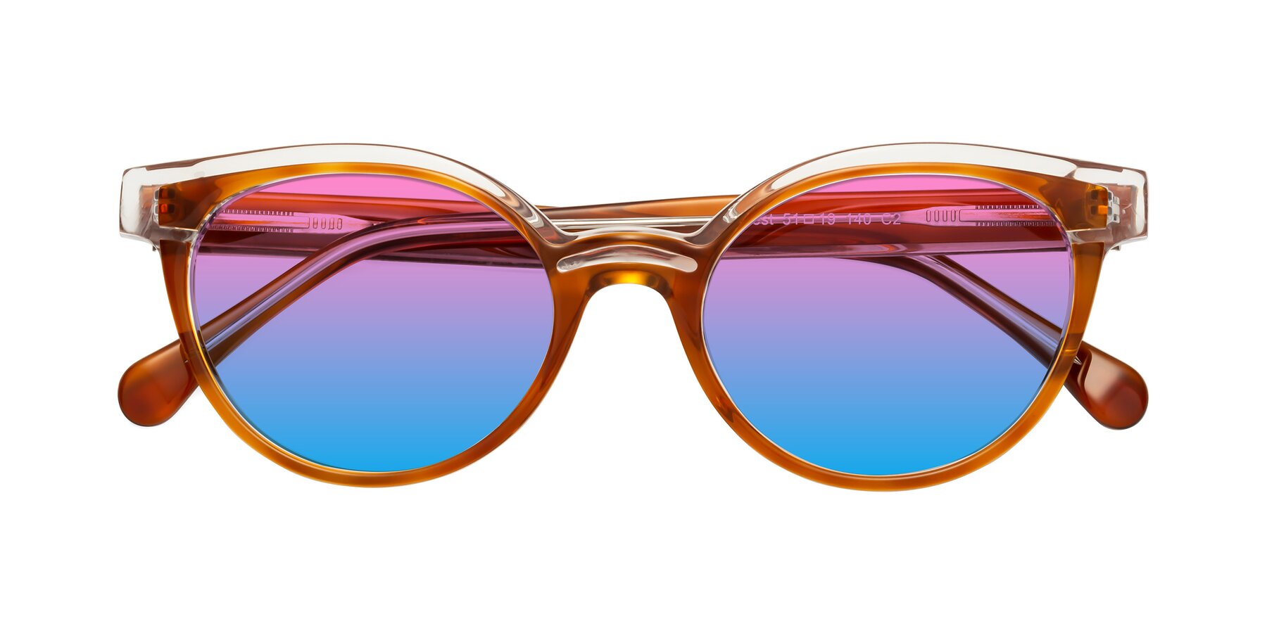 Folded Front of Forest in Amber with Pink / Blue Gradient Lenses