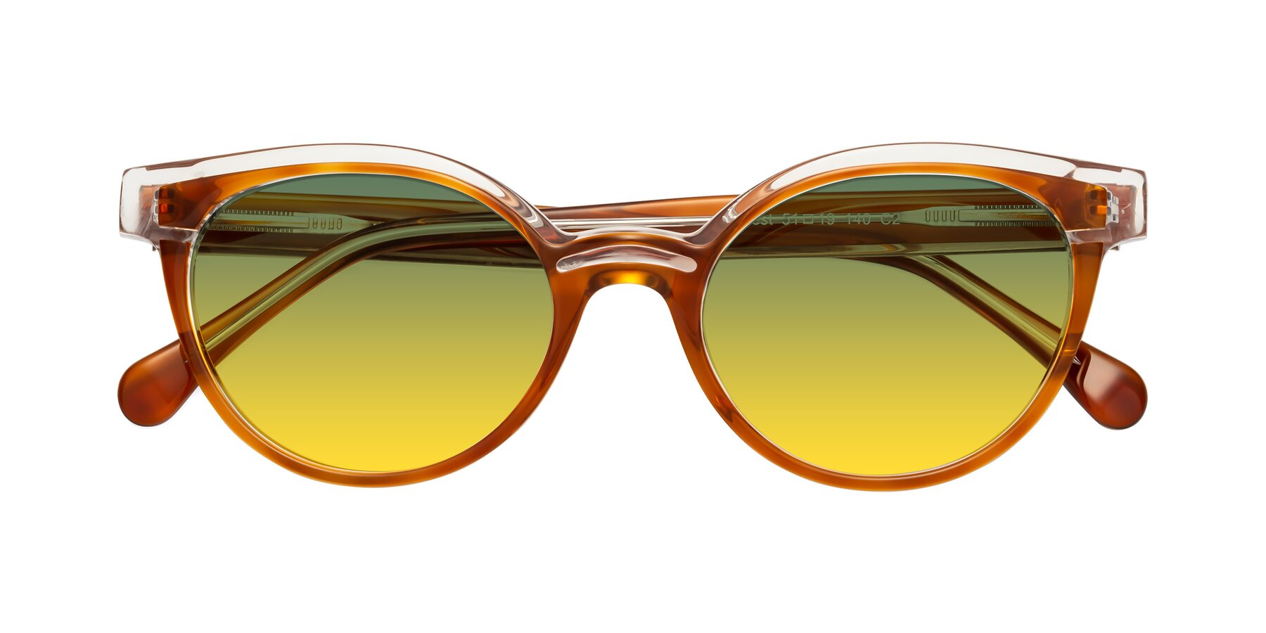Folded Front of Forest in Amber with Green / Yellow Gradient Lenses