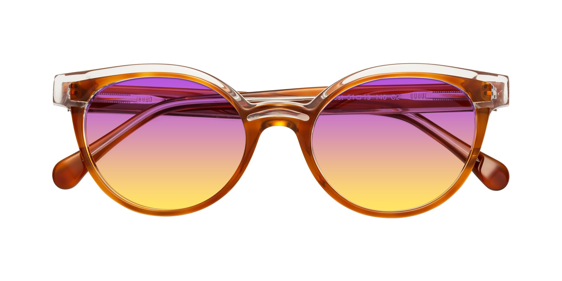 Folded Front of Forest in Amber with Purple / Yellow Gradient Lenses