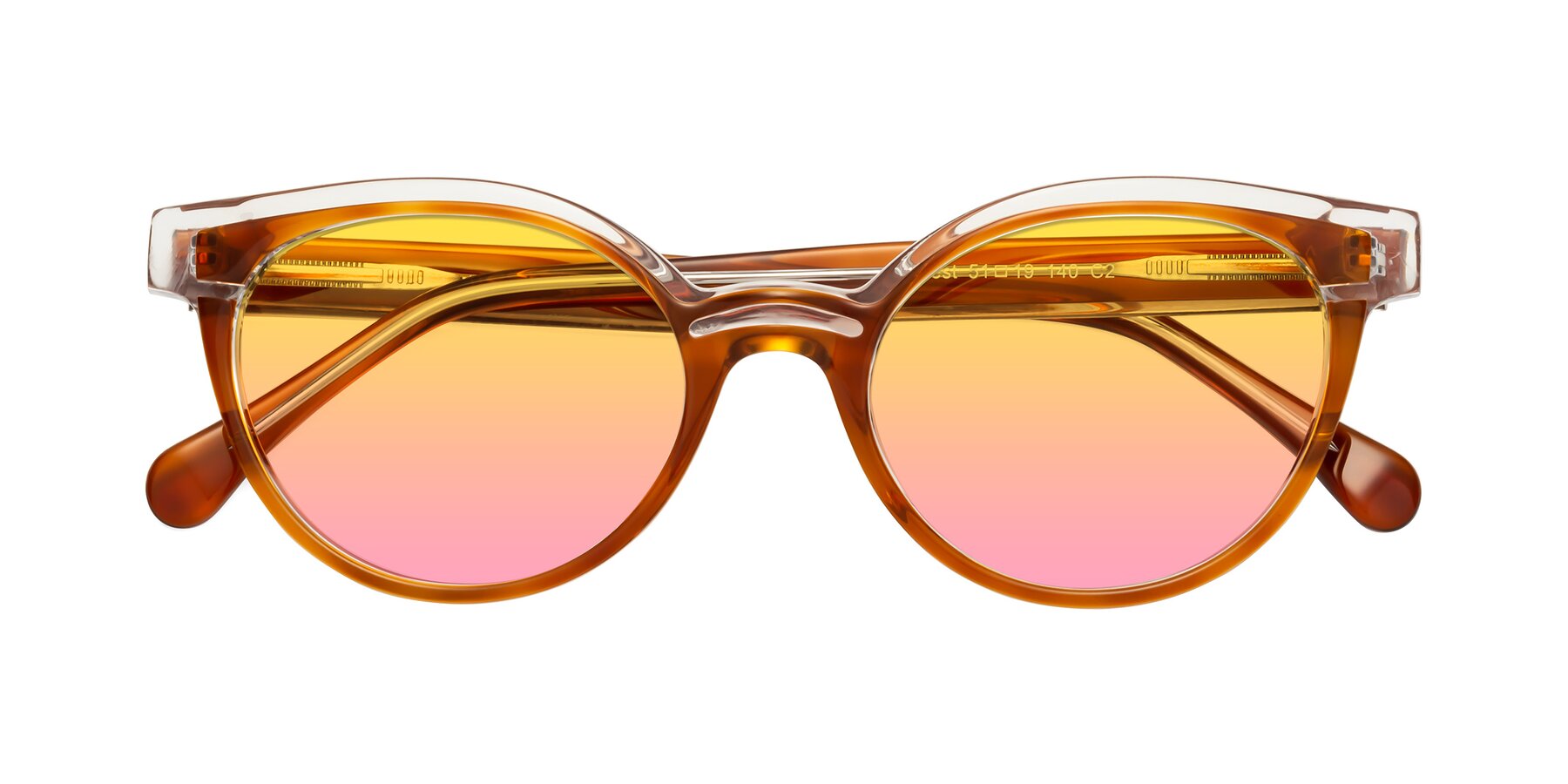 Folded Front of Forest in Amber with Yellow / Pink Gradient Lenses