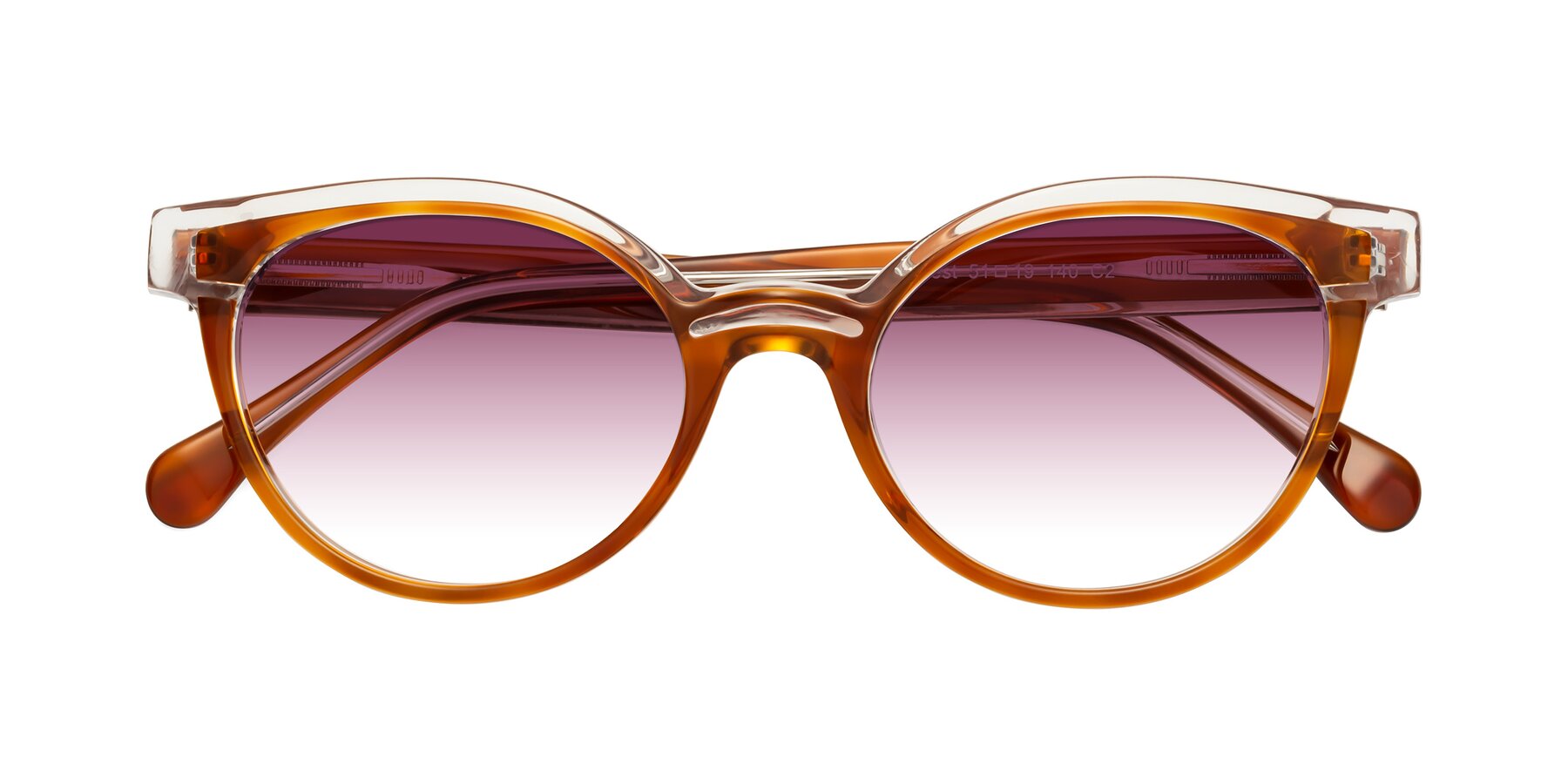 Folded Front of Forest in Amber with Wine Gradient Lenses