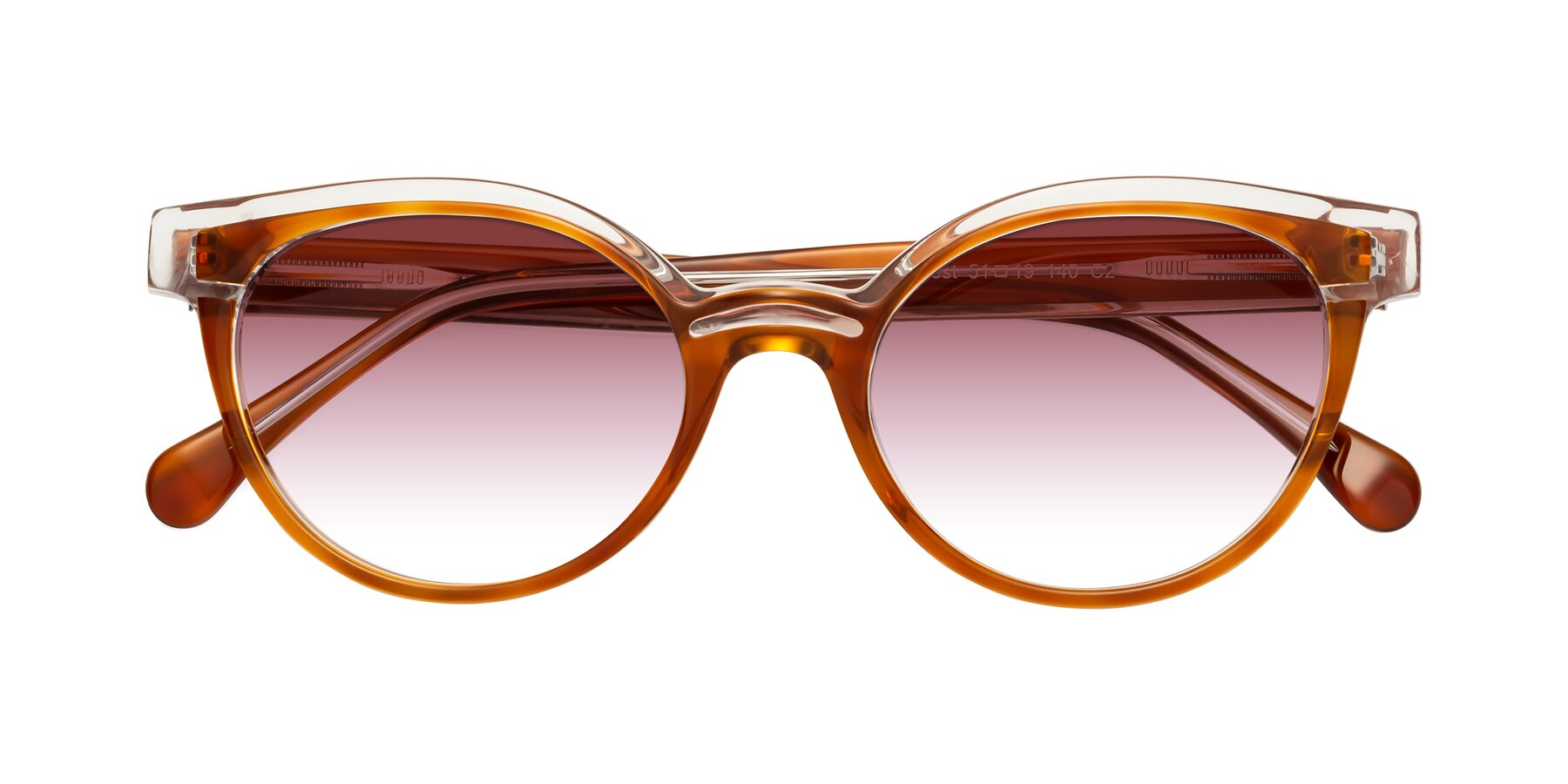 Folded Front of Forest in Amber with Garnet Gradient Lenses