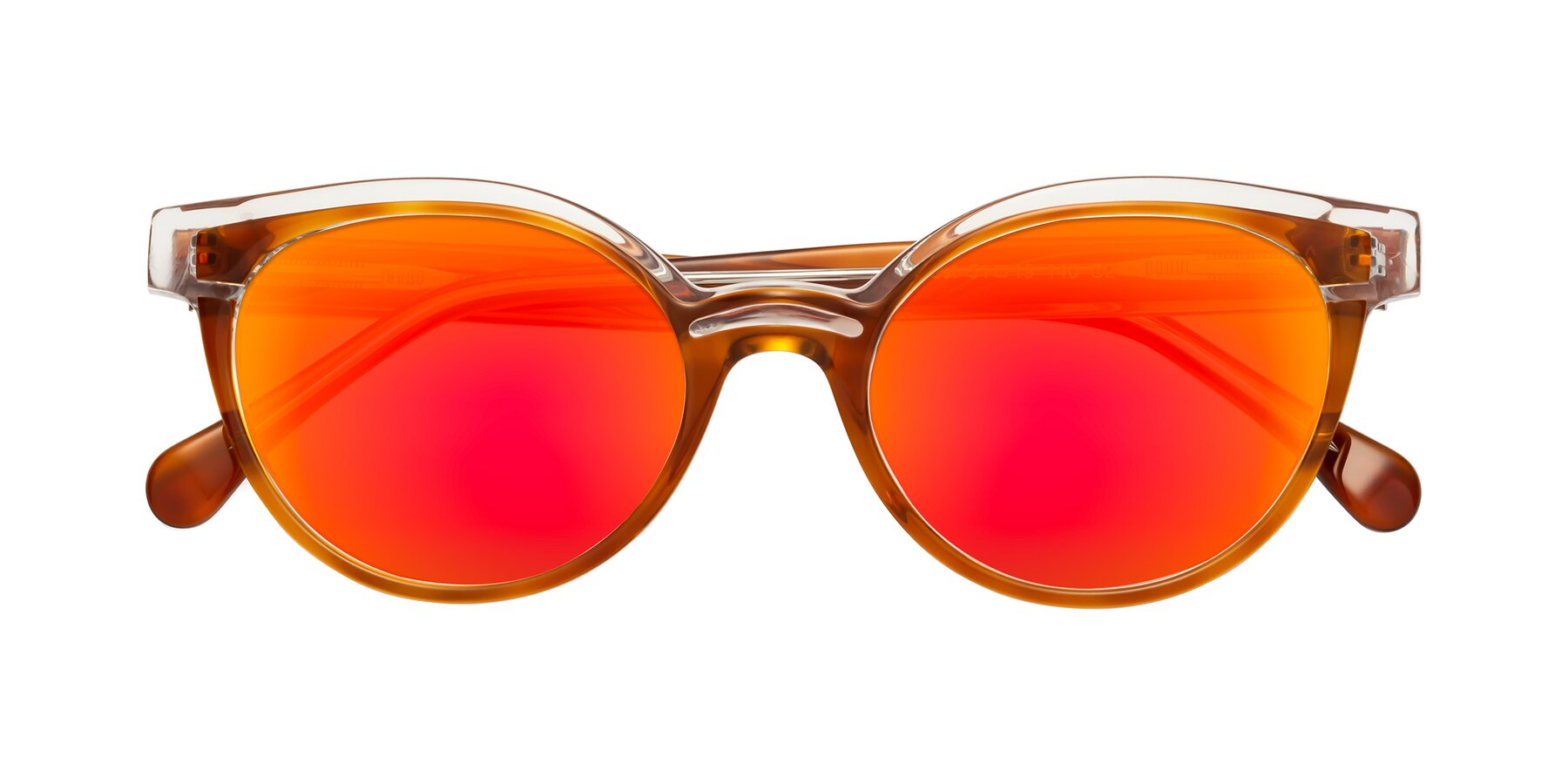 Folded Front of Forest in Amber with Red Gold Mirrored Lenses