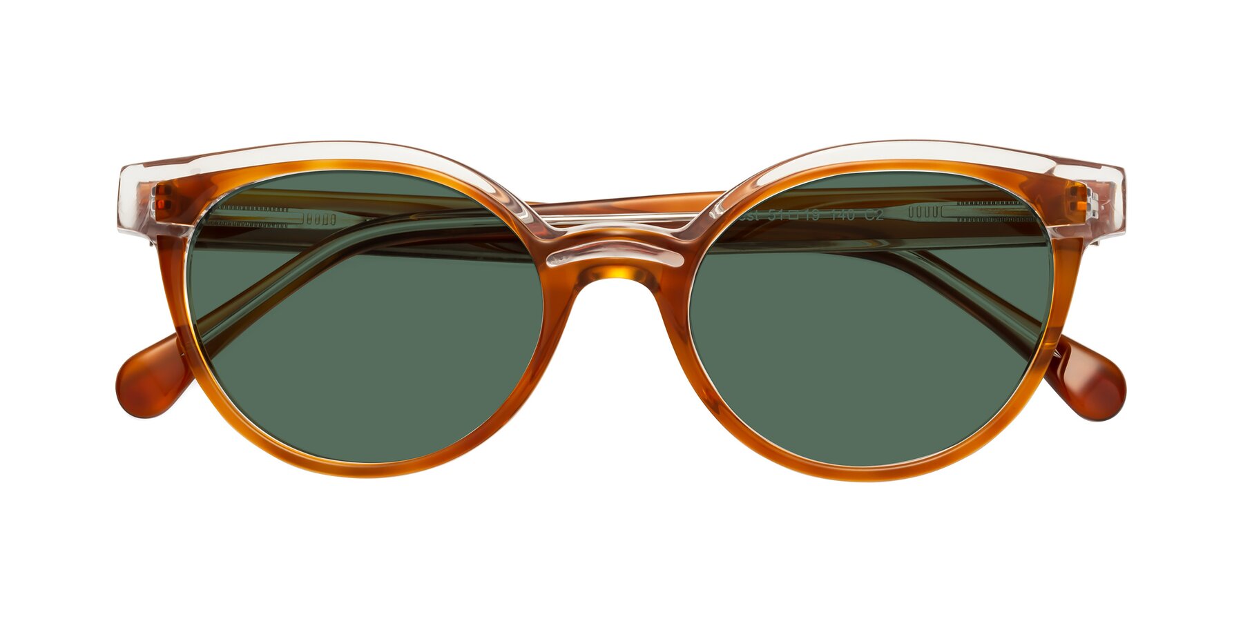 Folded Front of Forest in Amber with Green Polarized Lenses