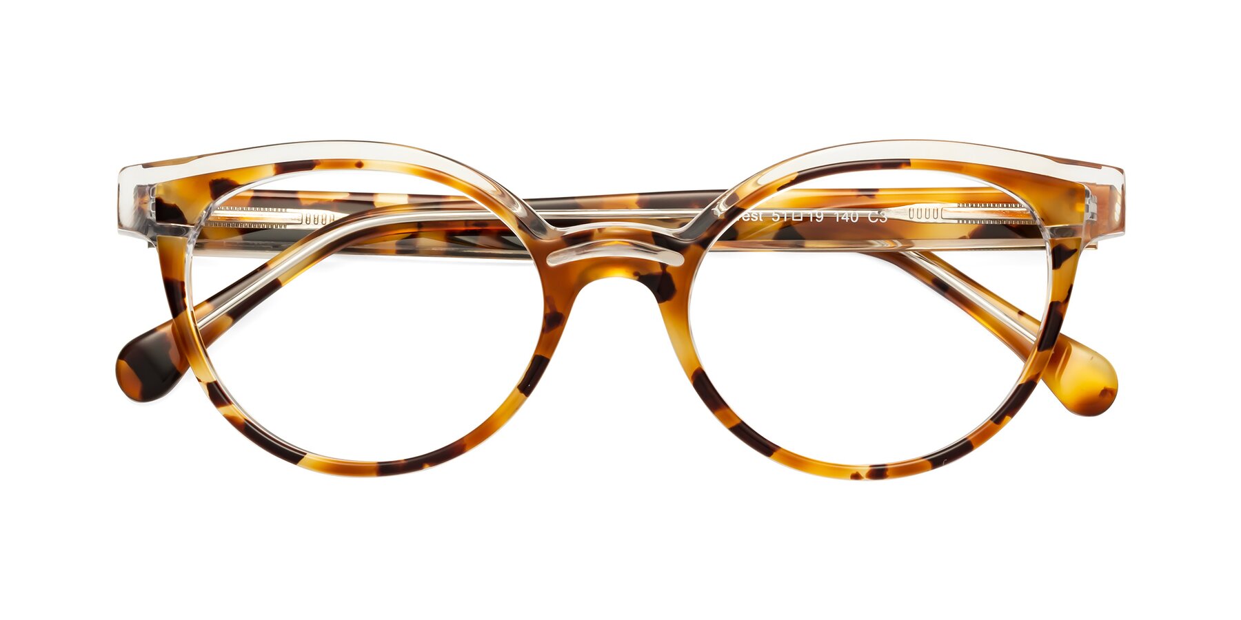 Folded Front of Forest in Ginger Tortoise with Clear Blue Light Blocking Lenses