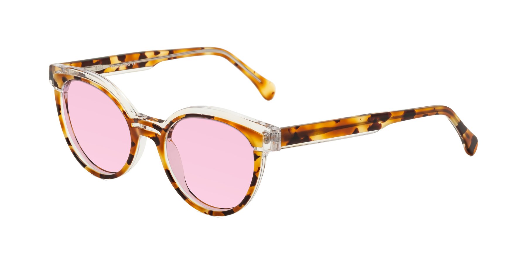 Angle of Forest in Ginger Tortoise with Light Pink Tinted Lenses