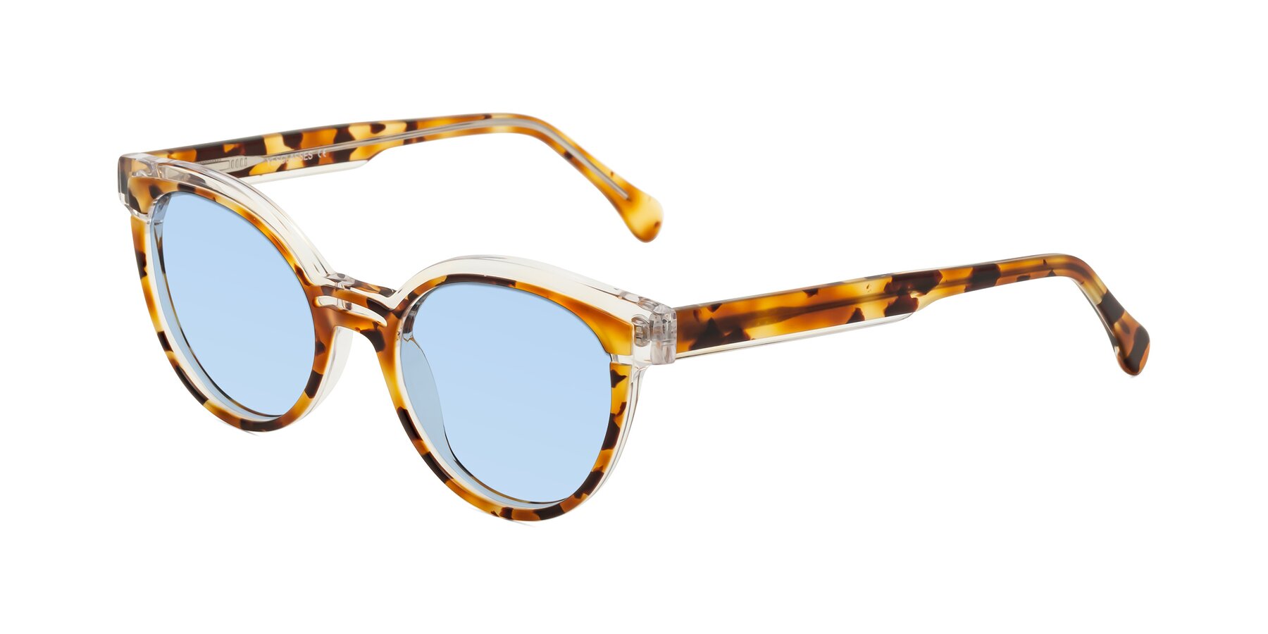Angle of Forest in Ginger Tortoise with Light Blue Tinted Lenses