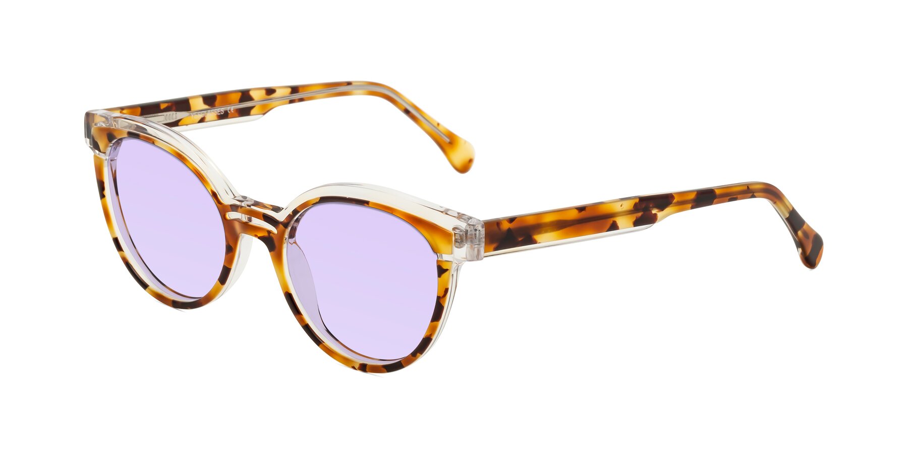 Angle of Forest in Ginger Tortoise with Light Purple Tinted Lenses