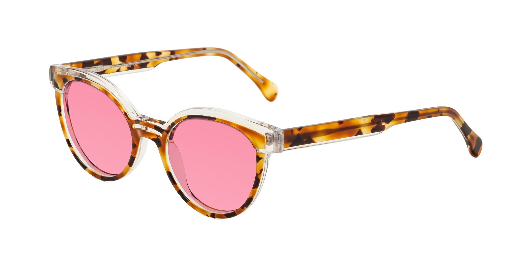 Angle of Forest in Ginger Tortoise with Pink Tinted Lenses