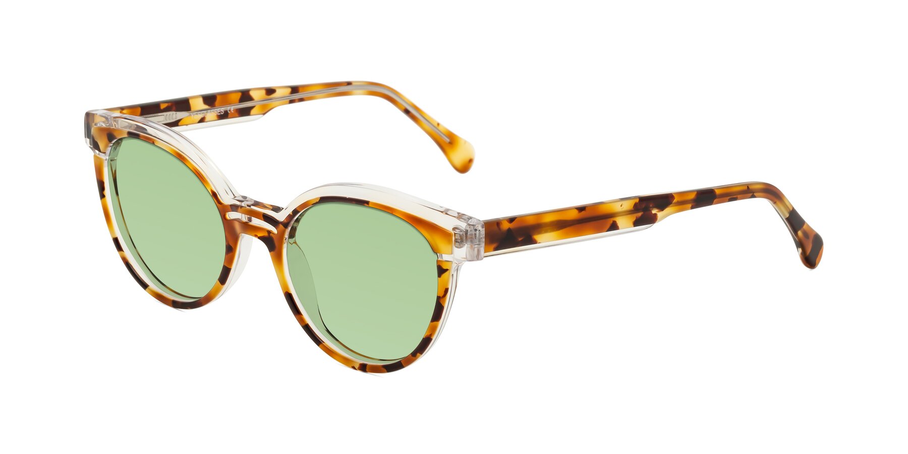 Angle of Forest in Ginger Tortoise with Medium Green Tinted Lenses
